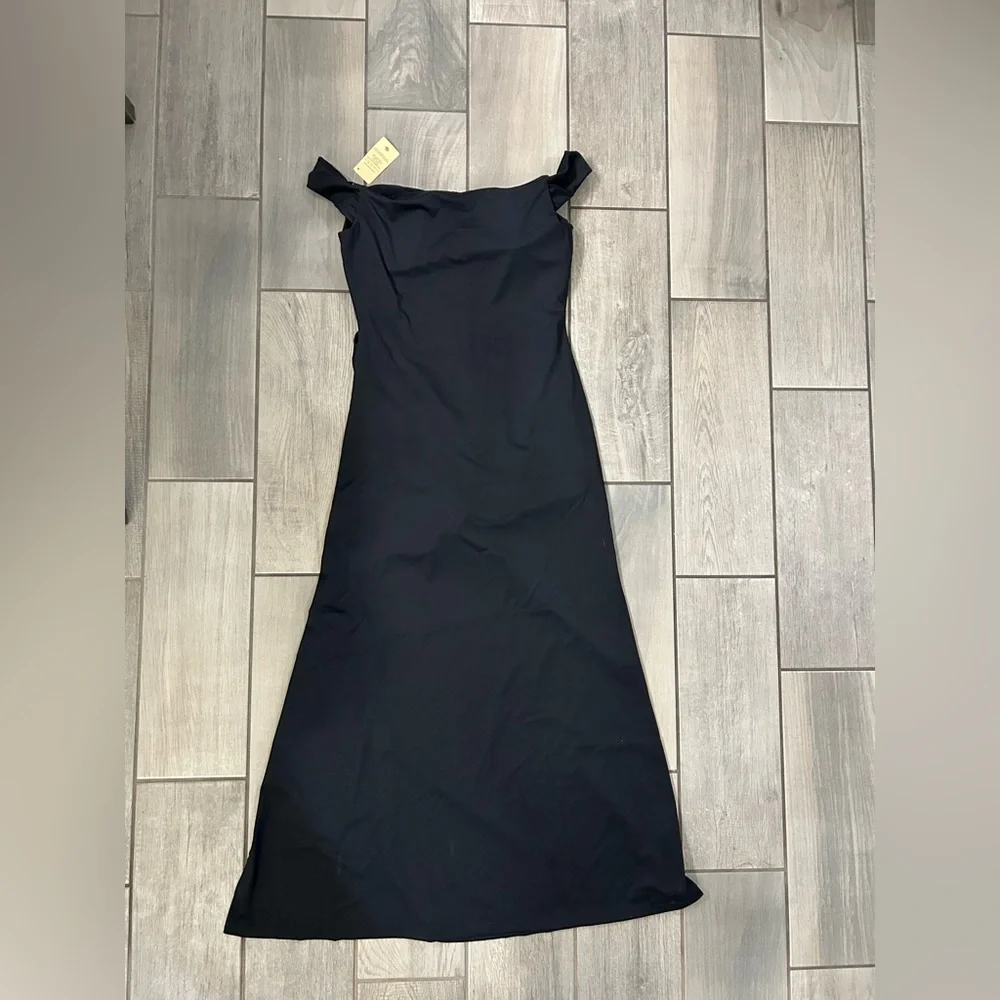 Popilush Shapewear Off-the-Shoulder Side Slit Slimming Maxi Dress - Picture 8 of 10
